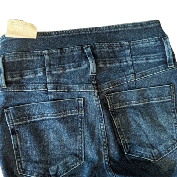 Free People After Dark Mid Rise Flare exposed fly front denim jeans NWT W27 L33 - Picture 10 of 12